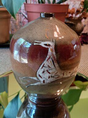 RARE Polia Pillin Art Pottery Vase 3 Horses Vintage